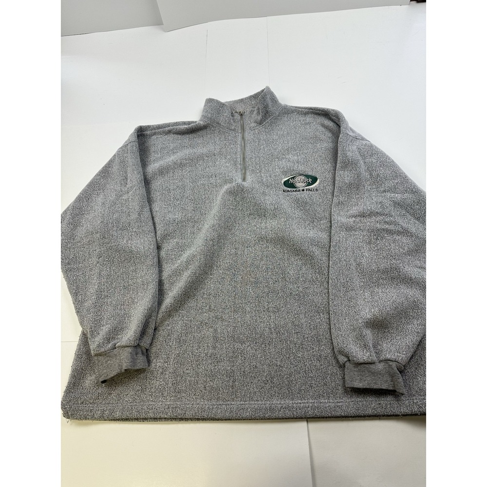 Vintage Hard Rock Cafe Niagara Falls Embroidered Sweatshirt XL Quarter Zip